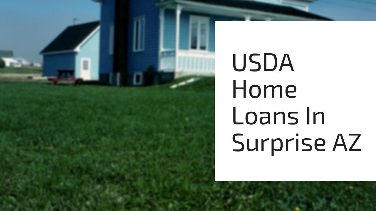 USDA Home Loans In Surprise AZ
